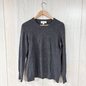 White + Warren 100% Cashmere Crewneck in Dark Heather Grey